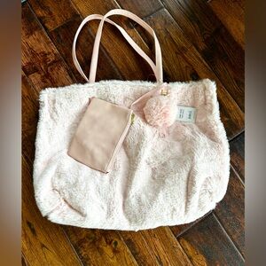 Softest Plush Baby Pink Tote/Travel Bag NWT
